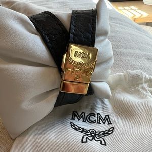 Authentic MCM black and gold wrap bracelet.